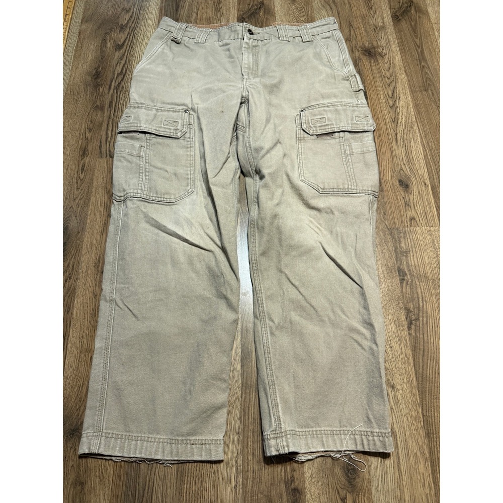 Duluth Trading Co. Jeans Men's Size 37x30 Brown Side Pockets Straight 38" Length